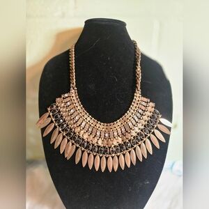 Large Gold and Black Statement Necklace